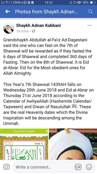Fasting the 7th of Shawwal
